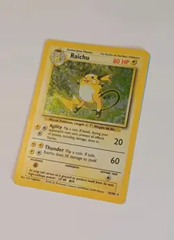 Pokemon TCG Raichu Holo Rare Card 14/102 Base Set - Image 1