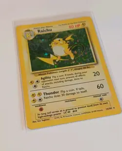 Pokemon TCG Raichu Holo Rare Card 14/102 Base Set - Image 3
