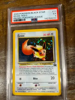POKEMON 2000 Black Star Promo Pokemon League EEVEE Holo #11 PSA 5 RAR E - Image 1