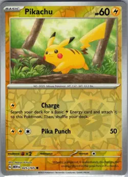 Pikachu 025/165 Reverse Holo SV: Scarlet & Violet 151 - Pokemon Card - NM - Image 1