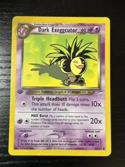 Pokemon Card - Dark Exeggutor Neo Destiny 33/105 1st Edition Uncommon- Near Mint - Image 3