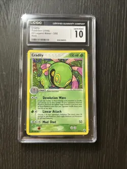 CGC 10 GEM MINT Cradily 2006 EX Legend Maker 3/92 Holo Pokemon Card - Image 1