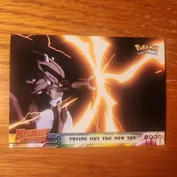Pokemon Topps Trying out the New Toy #7 Mewtwo Strikes Back Movie Blue Logo - Image 1