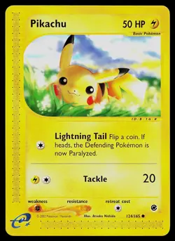 Pokemon Card - Pikachu Expedition 124/165 Common - Image 1