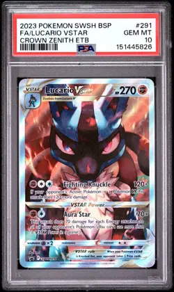 PSA 10 LUCARIO VSTAR SWSH291 BLACK STAR PROMO CROWN ZENITH ETB POKEMON 😍 - Image 1