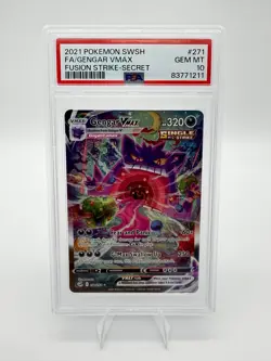 Pokemon Gengar VMAX Fusion Strike Secret Rare Full Alt Art #271 PSA 10 Gem Mint - Image 1
