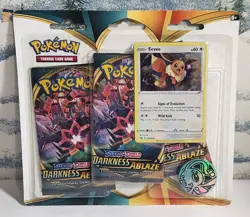 DARKNESS ABLAZE BLISTER 3 PACK EEVEE PROMO HOLO - FACTORY SEALED NEW - POKEMON 820650807169 - Image 1