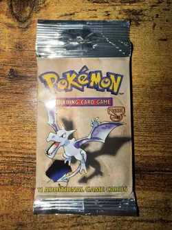 POKEMON FOSSIL BOOSTER PACK AERODACTYL SEALED 21.68g HEAVY - Image 4