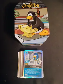 Club Penguin Card-Jitsu Trading Card Tin w/ All Cards Shown In Pics - Image 1