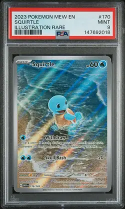 Pokemon Squirtle 170/165 SV Scarlet & Violet 151 Illustration Rare Holo PSA 9 - Image 1