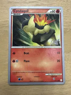 Pokemon TCG World Championship Decks Cyndaquil Common 60 HP 61/123 2011 - Image 1