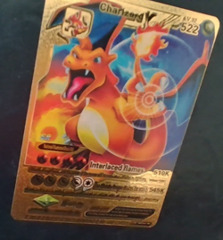 CHARIZARD V HP522 GOLD FOIL FAN ART V EVOLUTION POKEMON CARD - Image 1