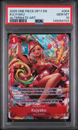 2025 ONE PIECE OP11-A FIST OF DIVINE SPEED ALTERNATE ART #004 KUJYAKU PSA 10 - Image 1