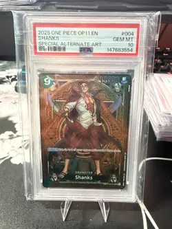One Piece Shanks ST16-004 Special Alternate Art PSA 10 – OP11 / Carrying on His - Image 1