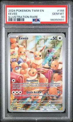 Pokemon Eevee 188/167 Twilight Masquerade Illustration Rare Card - PSA 10 - Image 1
