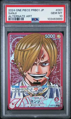 2024 ONE PIECE JAPANESE PRB01-PREMIUM BOOSTER ALTERNATE ART #001 SANJI PSA 10 - Image 1
