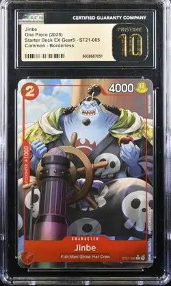 CGC Pristine 10 Jinbe One Piece 2025 Starter Deck Ex Gear 5 St21-005 - Image 1