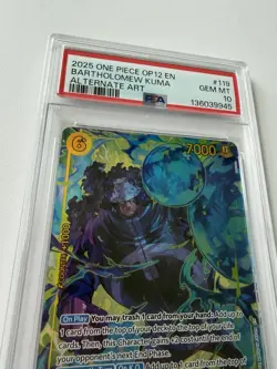 One Piece CCG Bartholomew Kuma OP12-119 SEC Alternate Art PSA 10 - English - Image 2