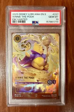 Disney Lorcana Fabled Winnie the Pooh Hunny Wizard #227/204 PSA 10 - Image 1