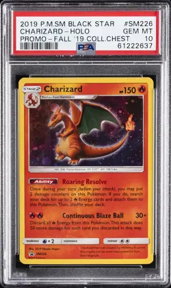 2019 POKEMON SM BLACK STAR PROMO FALL 2019 COLLECTOR CHEST CHARIZARD-HOLO PSA 10 - Image 1