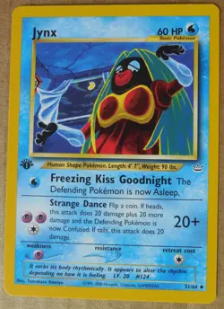 Jynx 31/64 1st Edition Uncommon Non-Holo Neo Revelation Pokemon Card LP - Image 1