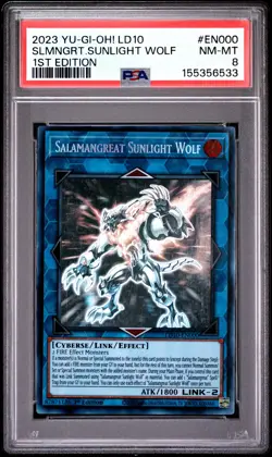 Salamangreat Sunlight Wolf LD10-EN000 1st Edition Ghost Rare Yugioh PSA 8 *533 - Image 1