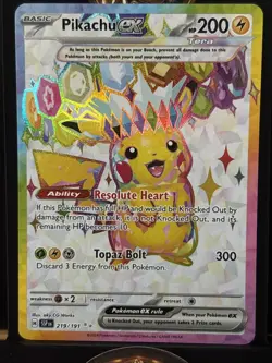 Pokemon TCG Pikachu ex 219/191 Sv08: Surging Sparks Ultra Rare - Image 1