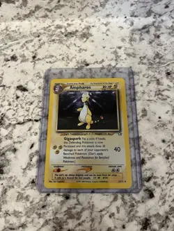 Pokemon Ampharos 1/111 Neo Genesis Unlimited Holo Rare Stage 2 80 HP - Image 1