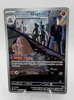 Pokemon TCG Team Rocket's Dugtrio 239/217 Team Rocket Holo Full Art HP 100 EN - Image 1