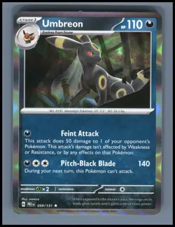 Umbreon 059/131 Holo Rare Prismatic Evolutions Pokemon Holo Near Mint - Image 1