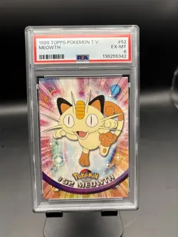 1999 Meowth #52 Topps Tv Series Pokemon PSA 6 - Image 1