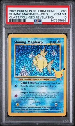 2021 Pokemon SWSH Celebrations Shining Magikarp Classic #66/64 PSA 10 - Image 1