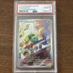 2024 Pokemon SCR en Bulbasaur Illustration Rare PSA 10 143/142 - Image 1