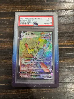 Pokemon TCG 2021 Japanese S8 Fusion Arts Mew VMAX 118/100 Hyper Holo PSA 10 - Image 1