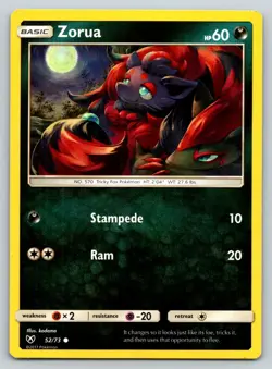 ZORUA 52/73 C SHINING LEGENDS POKEMON MP KODAMA - Image 1