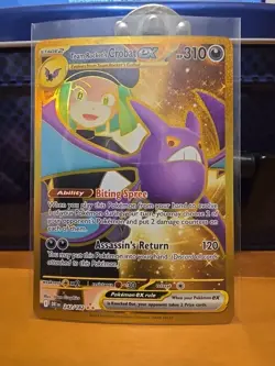 Team Rocket's Crobat ex Destined Rivals Hyper Rare Gold Card 242/182 Pokemon TCG - Image 1