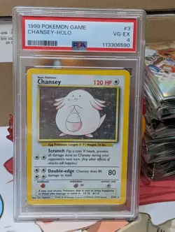 Chansey Holo Rare 3/102 Pokemon Card Base Set English PSA 4 *Free Shipping* - Image 1