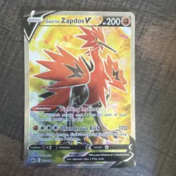 Pokemon Galarian Zapdos V 173/198 Chilling Reign Full Art Ultra Rare Holo - Image 1