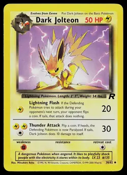 Pokemon Card - Dark Jolteon Team Rocket 38/82 Uncommon - Image 1