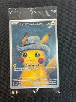 Pokemon Pikachu with Grey Felt Hat Promo Card SVP 085 VAN GOGH - SEALED IN HAND - Image 2