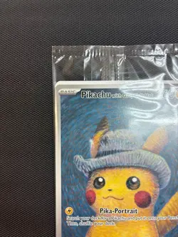 Pokemon Pikachu with Grey Felt Hat Promo Card SVP 085 VAN GOGH - SEALED IN HAND - Image 3