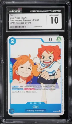 2026 One Piece Promo #P-096 Release Event Girl CGC 10 GEM MINT - LOW POP 14 - Image 1
