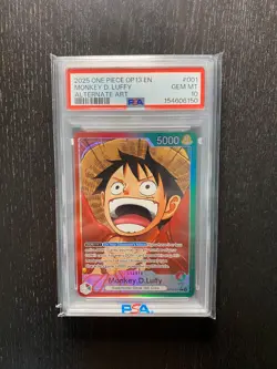 2025 One Piece OP13-Carrying On His Will Monkey D. Luffy Alt Art PSA 10 #001 - Image 1