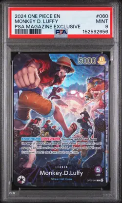 2024 ONE PIECE PROMOS PSA MAGAZINE EXCLUSIVE #060 MONKEY D. LUFFY PSA 9 - Image 1