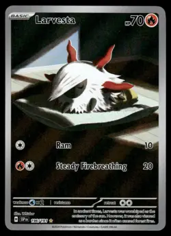 Pokemon Cards Larvesta 196/191 Surging Sparks Illustration Rare NM *2 - Image 1