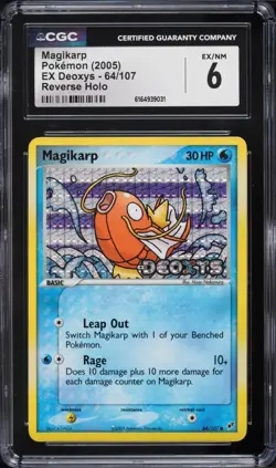 CGC 6 Magikarp Reverse Holo EX Deoxys 2005 Pokemon Card #64 - Image 1