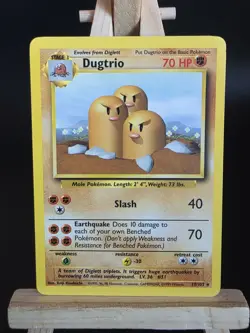 Dugtrio 19/102 Rare Unlimited Base Set 1999 - Pokemon Card TCG - LP+ - Image 1