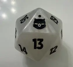 MTG FIN Final Fantasy Pearl White Oversized D20 Spindown life die Counter Dice - Image 1