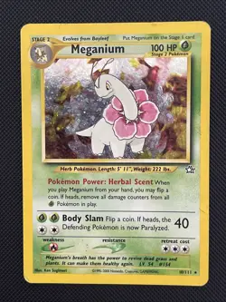 Meganium 10/111 Neo Genesis 2000 Holo Rare WOTC Pokemon Card TCG - Image 1