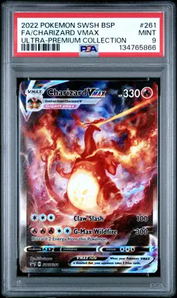 PSA 9 2022 Pokemon Swsh Black Star Promo #261 Full Art Charizard Vmax - Image 1